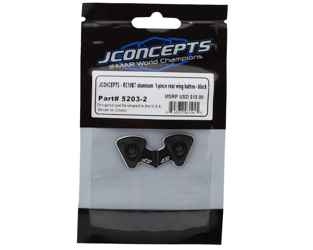 JConcepts Team Associated RC10B7 One-Piece Aluminum Wing Mount Button (Black)