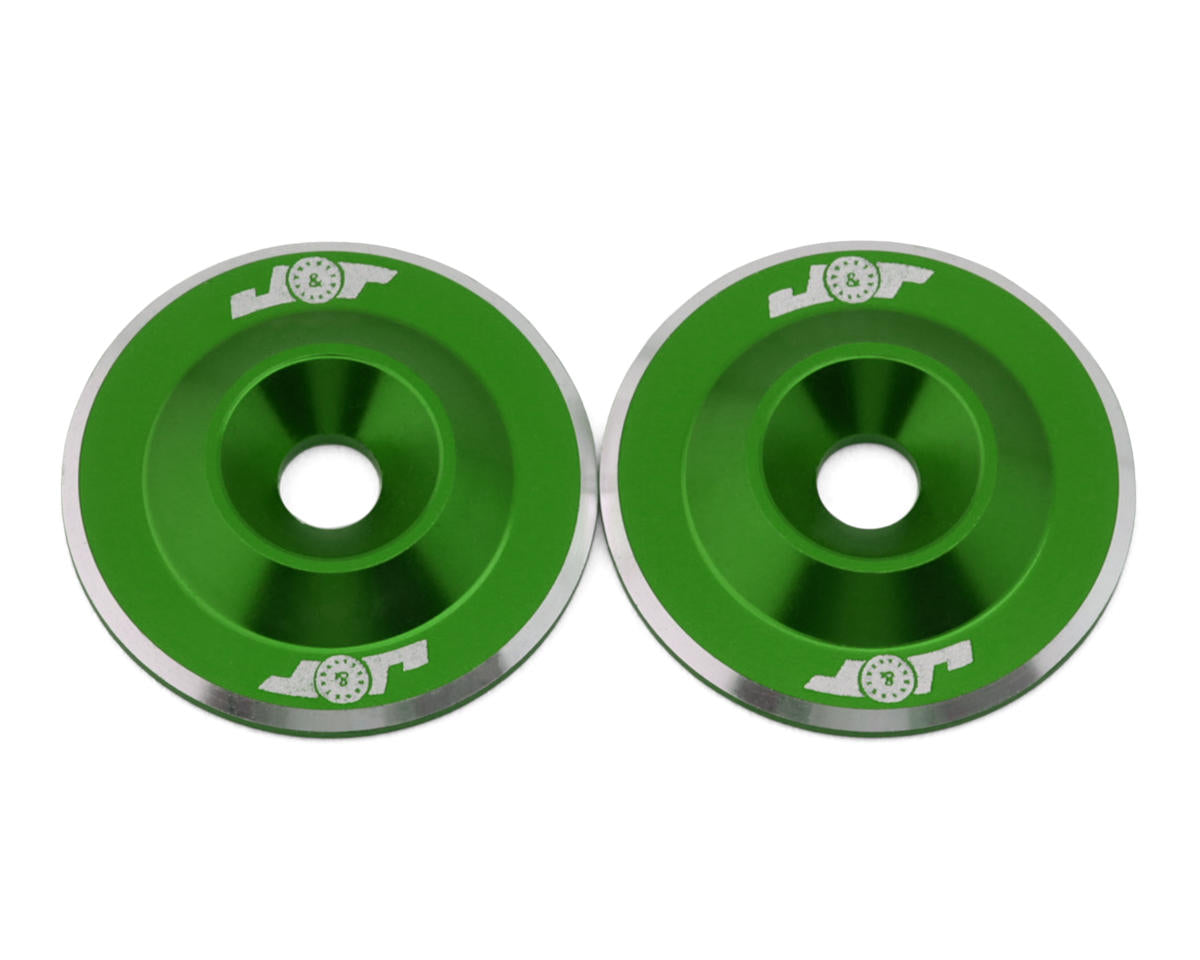 J&T Bearing Co. 3mm Lightweight 1/10 Scale Wing Button (Green) (2)