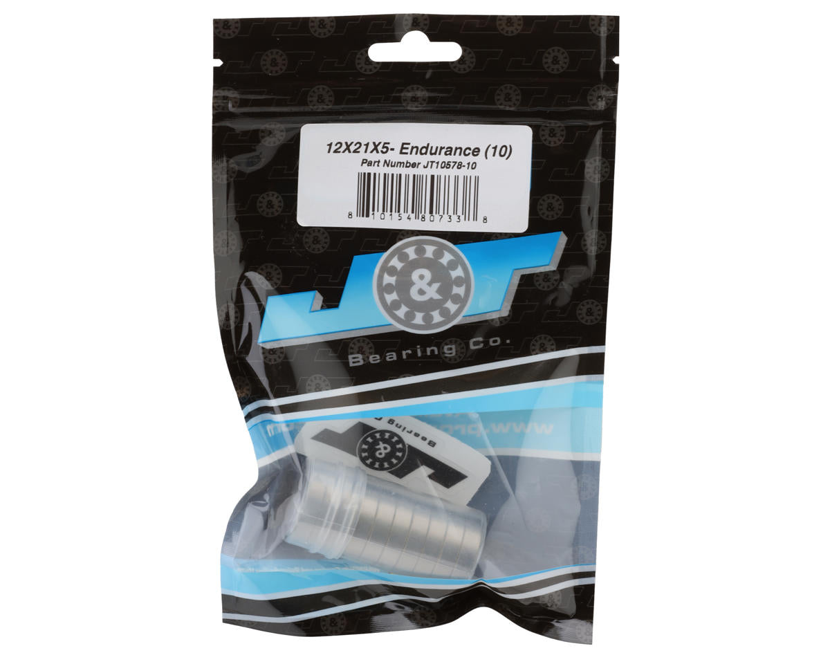 J&T Bearing Co. 12x21x5mm Endurance Ball Bearings (10)