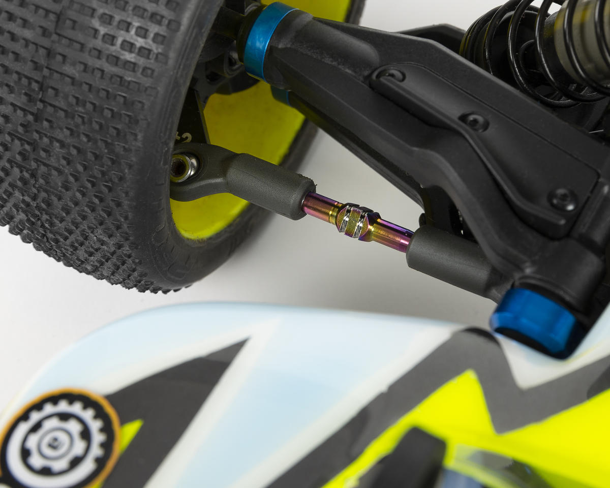 J&T Bearing Co. Associated B6.4/B7 Titanium "Milled" XD Turnbuckle K (Oil Slick)