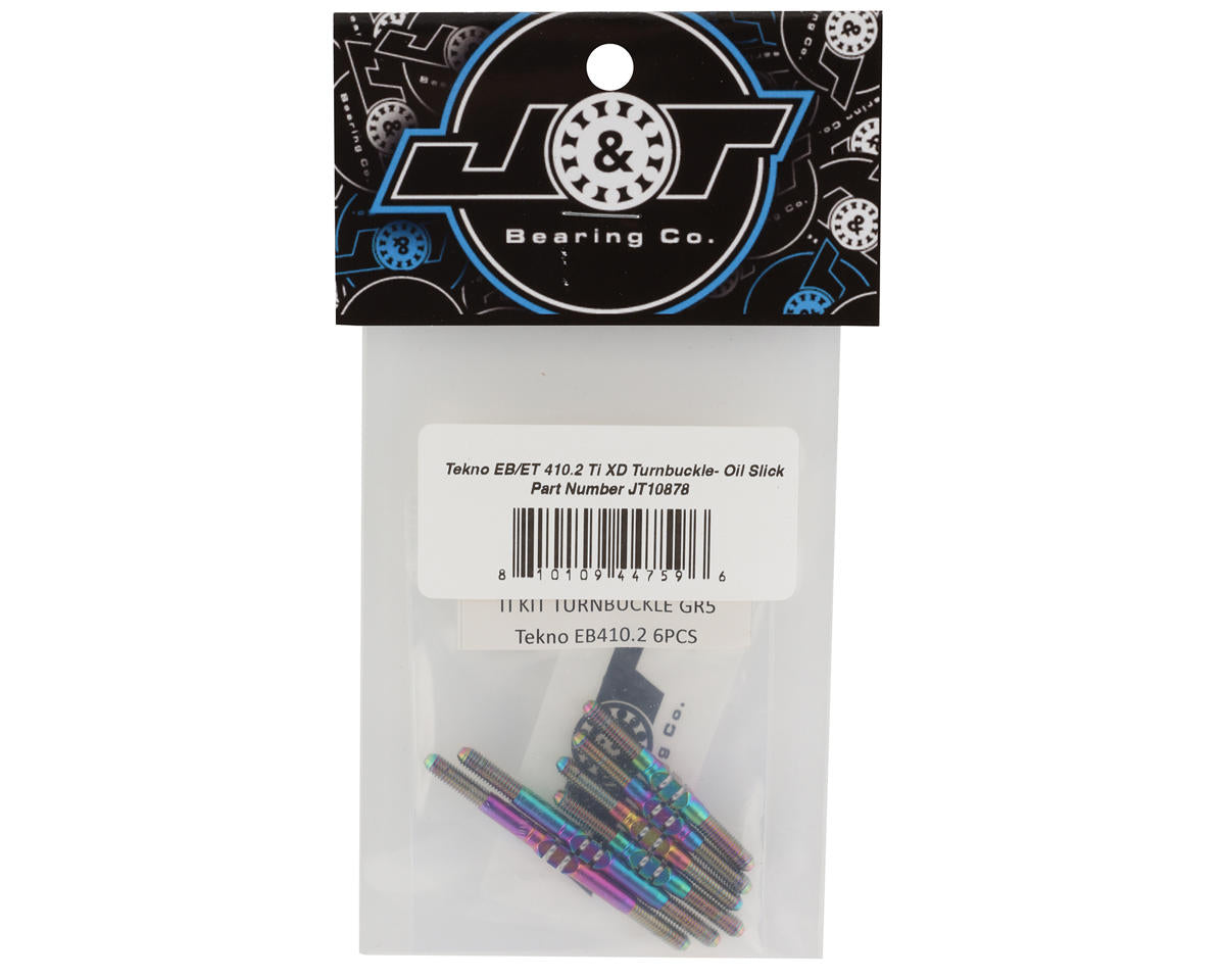 J&T Bearing Co. Tekno EB410.2 Titanium "Milled'' XD Turnbuckle Kit (Oil Slick)