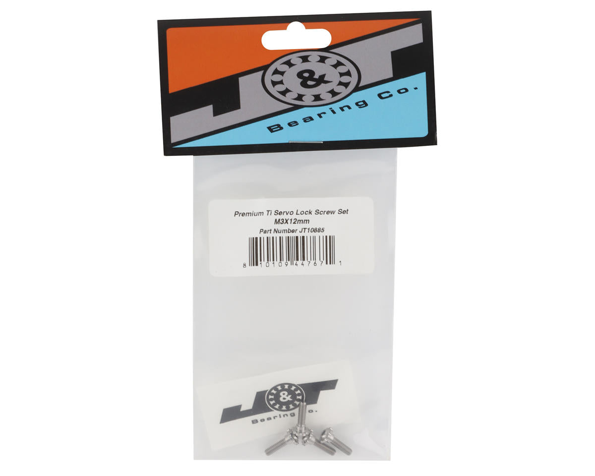 J&T Bearing Co. 3x12mm Premium Titanium Servo Lock Screw (4)