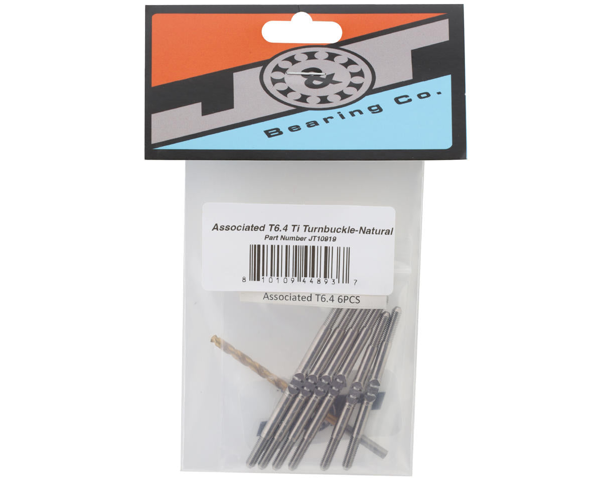 J&T Bearing Co. Associated T6.4 Titanium "Milled'' XD Turnbuckles (Natural)