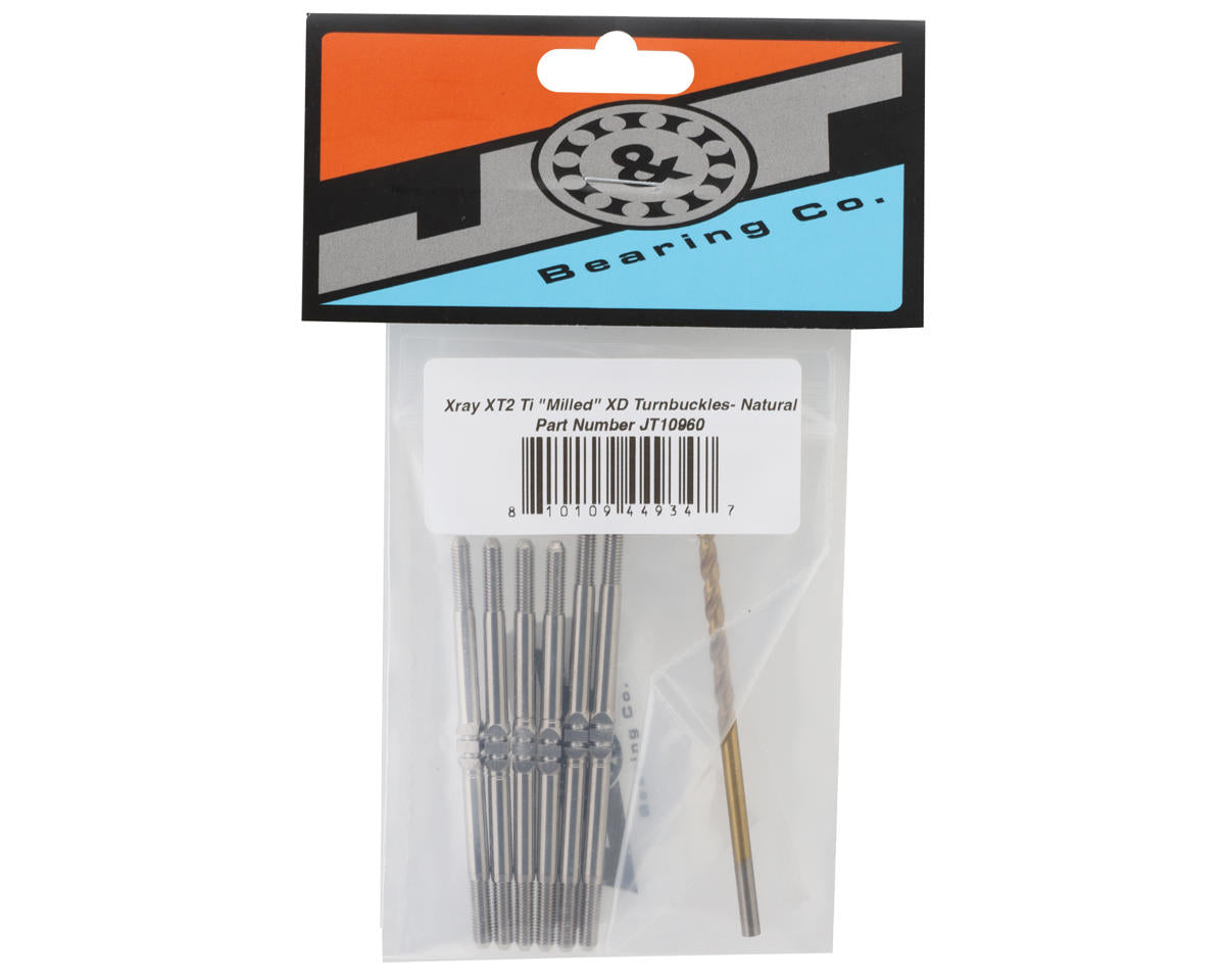 J&T Bearing Co. XRAY XT2 Titanium "Milled'' XD Turnbuckles (Natural)