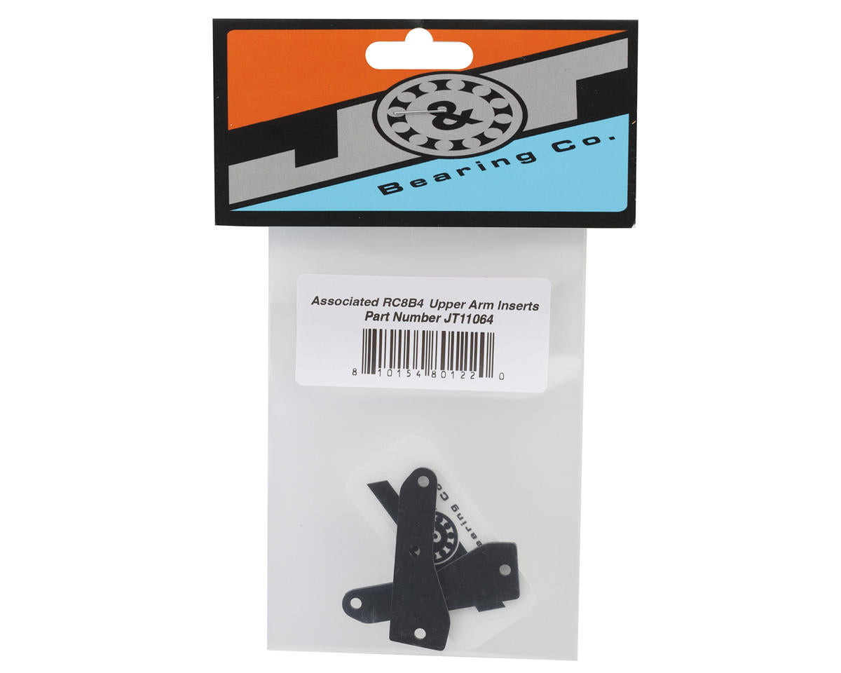 J&T Bearing Co. Associated RC8B4 Carbon Fiber Upper Arm Inserts (2)