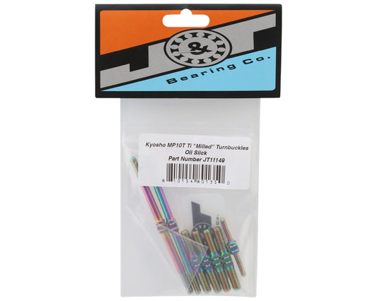 J&T Bearing Co. Kyosho MP10T Titanium "Milled'' XD Turnbuckles Set (Oil Slick)