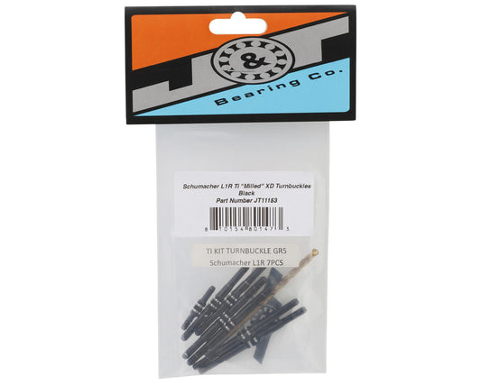 J&T Bearing Co. Schumacher L1R Titanium "Milled'' XD Turnbuckles Set (Black)