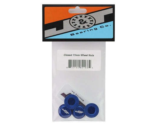 J&T Bearing Co. Aluminum 17mm Serrated Wheel Nuts (Blue) (4)