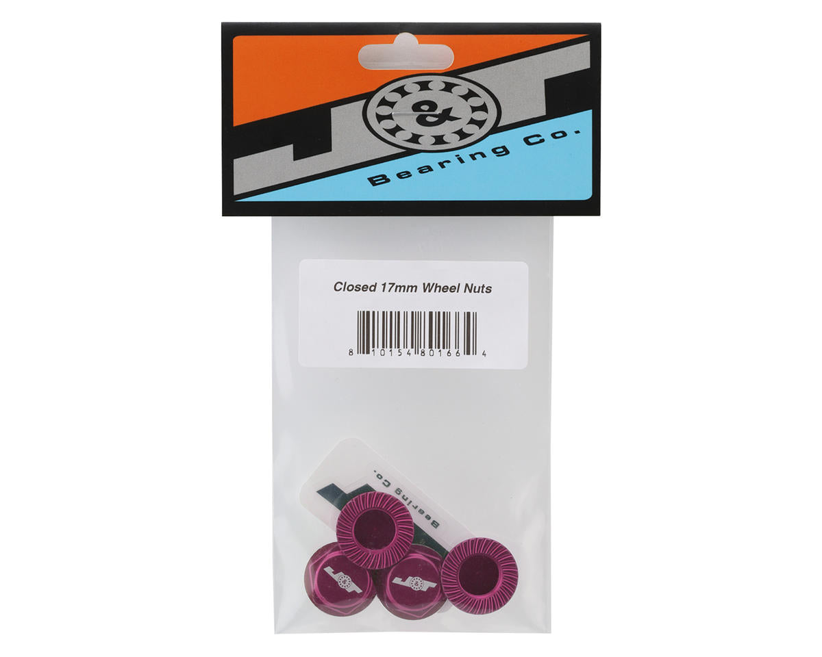J&T Bearing Co. Aluminum 17mm Serrated Wheel Nuts (Pink) (4)