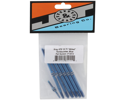 J&T Bearing Co. Xray XT8 '24 Titanium "Milled'' Turnbuckles (Blue) (7)