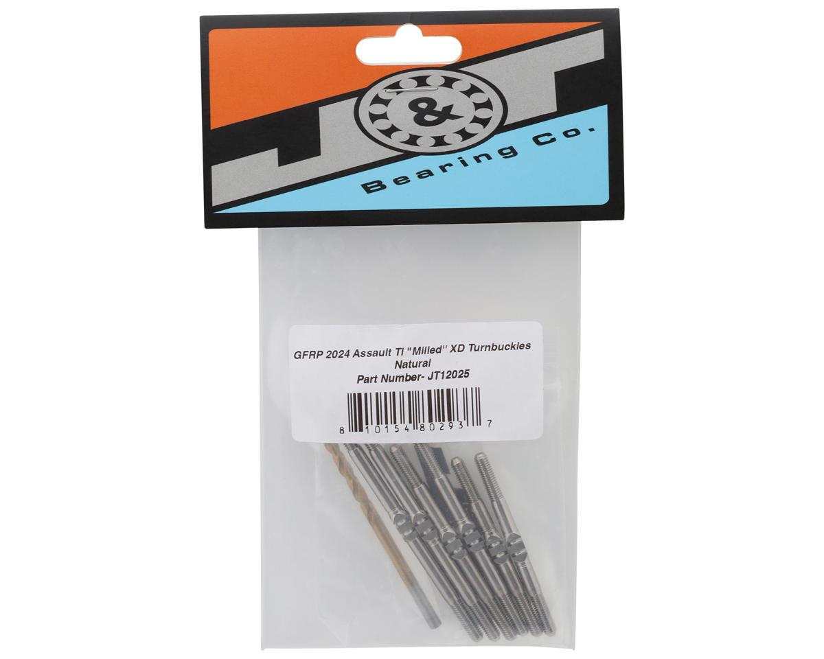 J&T Bearing Co. GFRP 2024 Assault Titanium "Milled'' XD Turnbuckles (Natural)