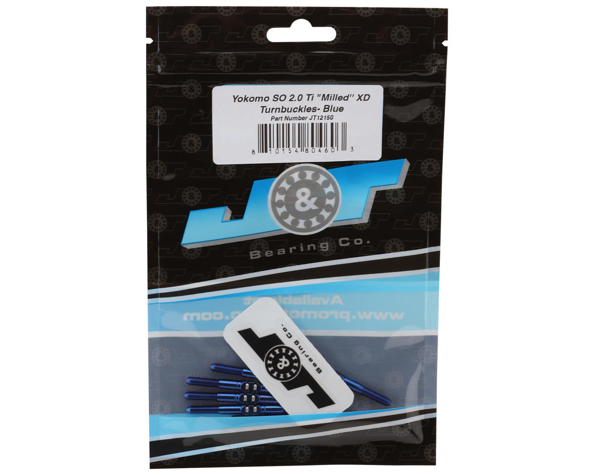 J&T Bearing Co. Yokomo SO 2.0 Titanium "Milled'' XD Turnbuckles Set (Blue)
