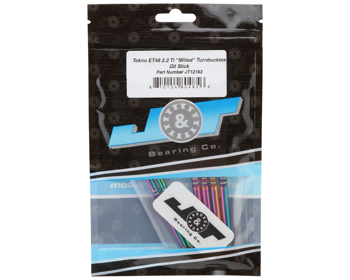 J&T Bearing Co. Tekno ET48 2.2 Titanium "Milled'' Turnbuckles (Oil Slick)