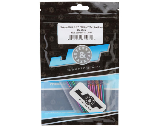 J&T Bearing Co. Tekno ET48 2.2 Titanium "Milled'' Turnbuckles (Oil Slick)