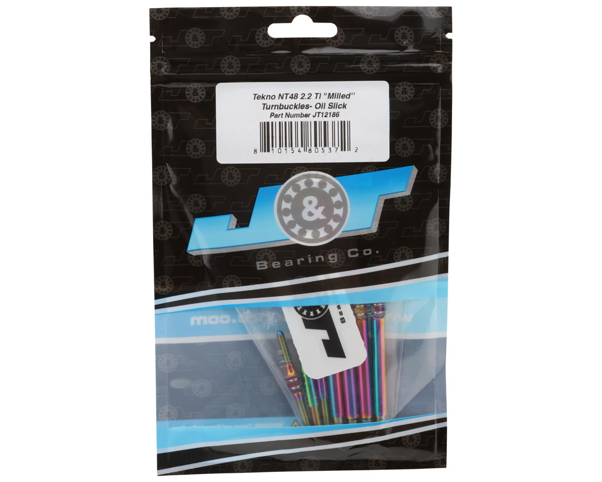J&T Bearing Co. Tekno NT48 2.2 Titanium "Milled" Turnbuckles (Oil Slick)