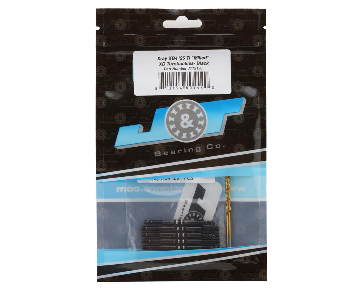 J&T Bearing Co. XRAY XB4 '25 Titanium "Milled'' XD Turnbuckles (Black)