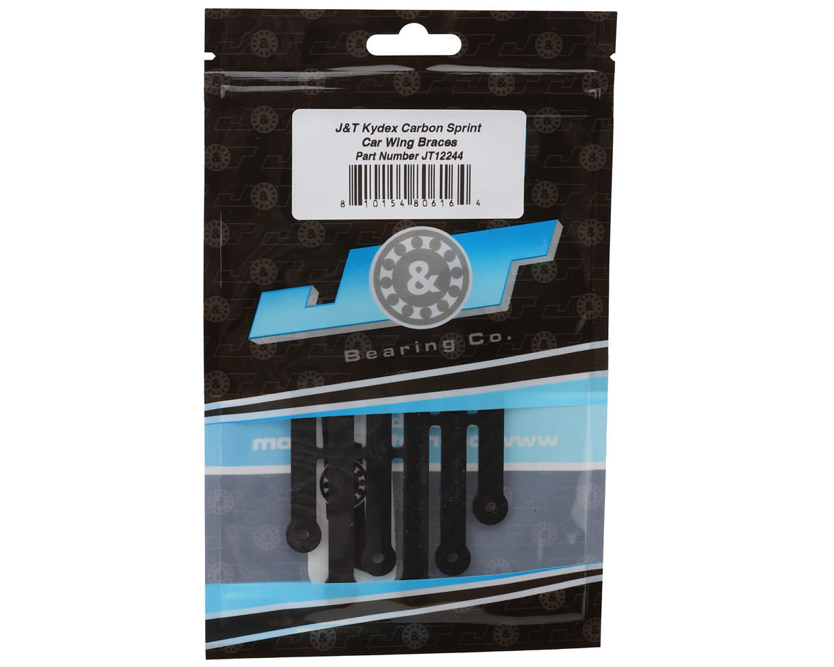 J&T Bearing Co. Kydex Carbon Fiber 1/10 Sprint Car Wing Braces Set