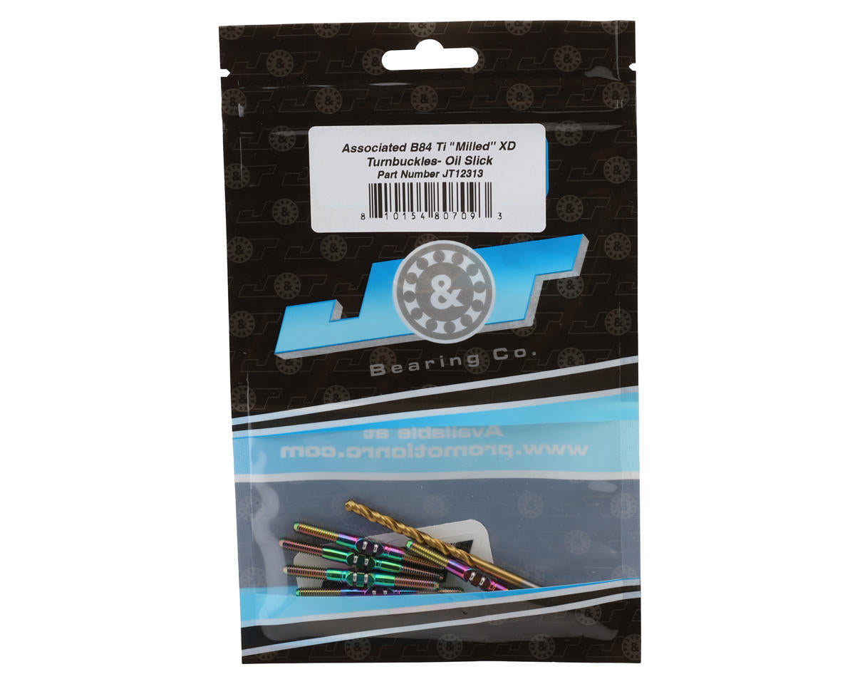 J&T Bearing Co. Associated B84 Titanium "Milled'' XD Turnbuckles (Oil Slick)