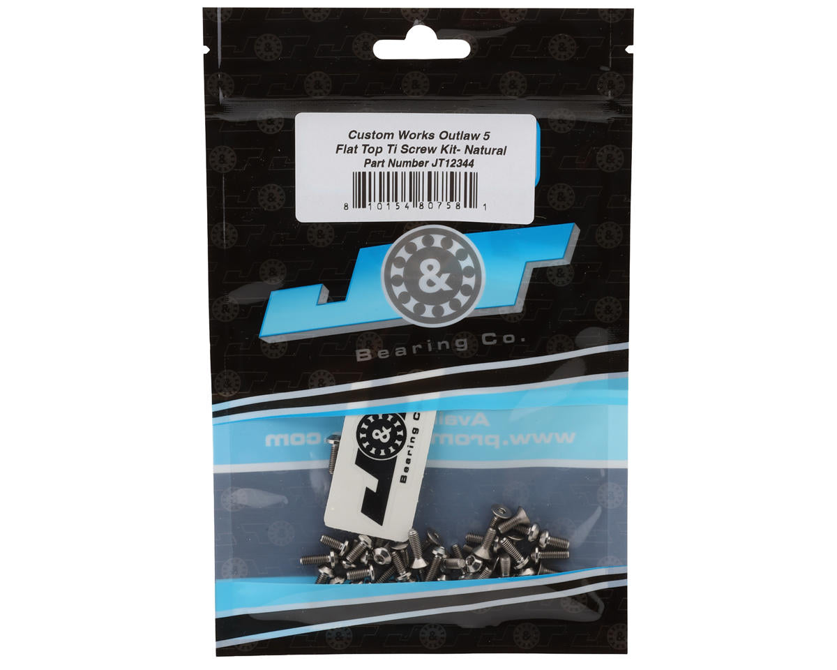 J&T Bearing Co. Custom Works Outlaw 5 Flat Top Titanium Screw Kit (Natural)