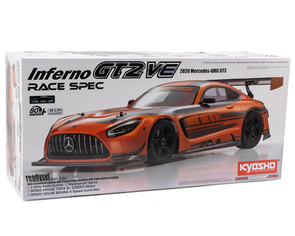 Kyosho Inferno GT2 VE Race Spec 2020 Mercedes AMG 1/8 Ready Set Electric On-Road