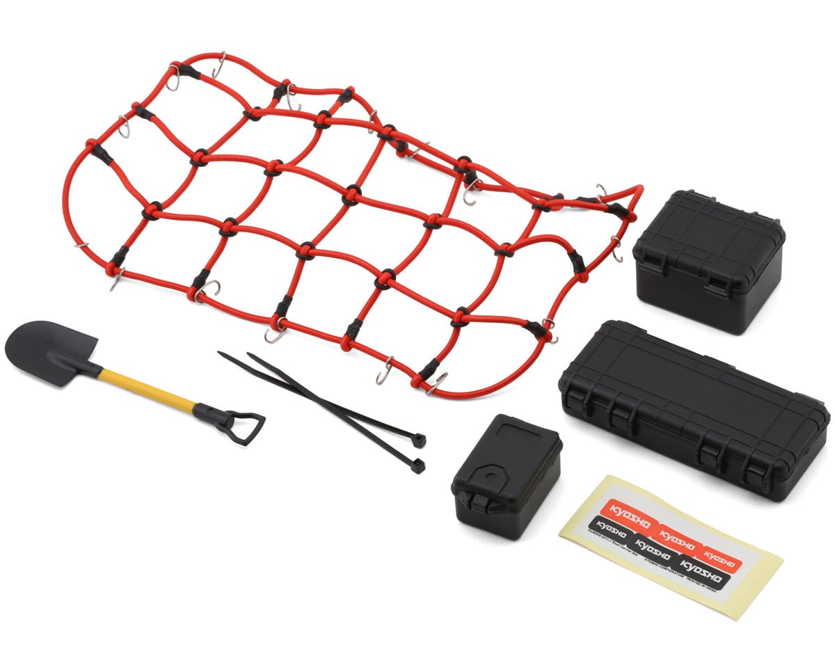 Kyosho 1/10 Roof Luggage Carrier Net Set (Red/Black) (200x140mm)