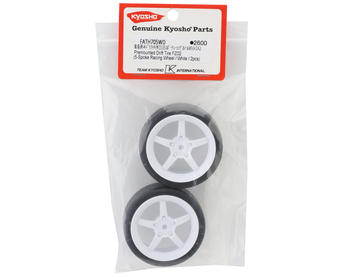 Kyosho Fazer MK2 FZ02-D Pre-Mounted Drift Tire w/5-Spoke Racing Wheels