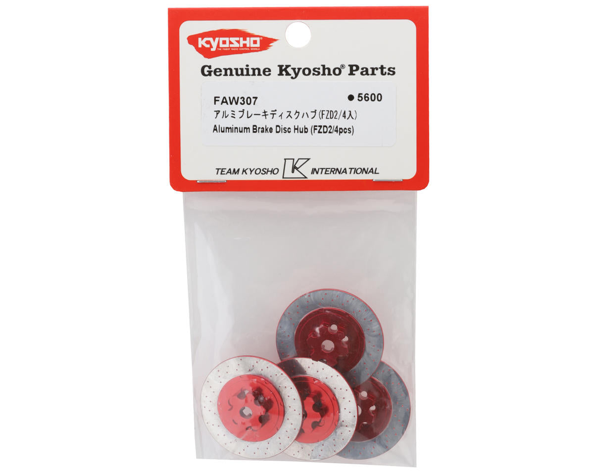 Kyosho Fazer FZD2 Aluminum Brake Disc Hubs (Red) (4)