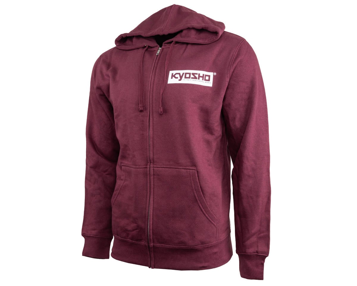 Kyosho Box Logo Full Zip Hoodie (Burgundy) (4XL)