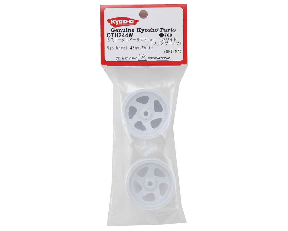 Kyosho Optima 43mm 5-Spoke Wheels (White) (2)