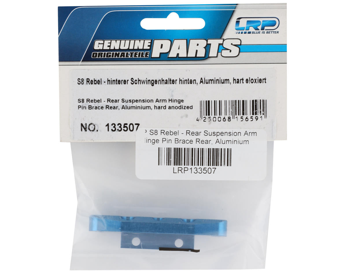 LRP S8 Rebel Aluminum Rear Suspension Arm Hinge Pin Brace (Rear) (D-Block)