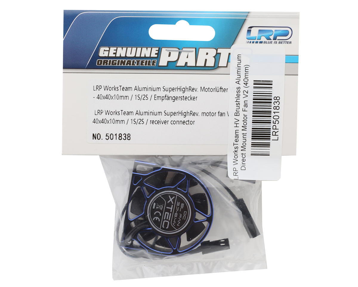 LRP WorksTeam HV Brushless Aluminum Direct Mount Motor Fan V2 (40mm)