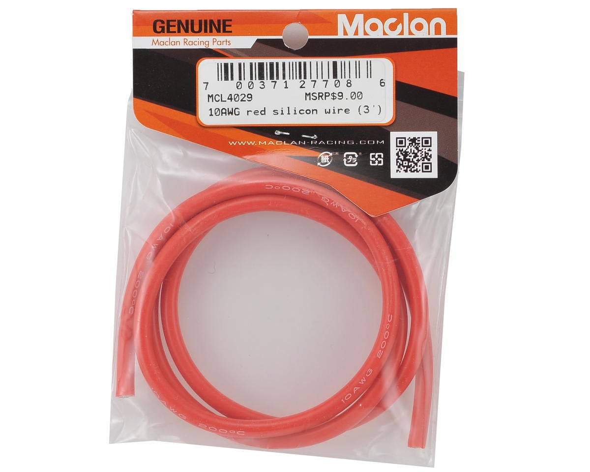 Maclan 10awg Flex Silicon Wire (Red) (3')