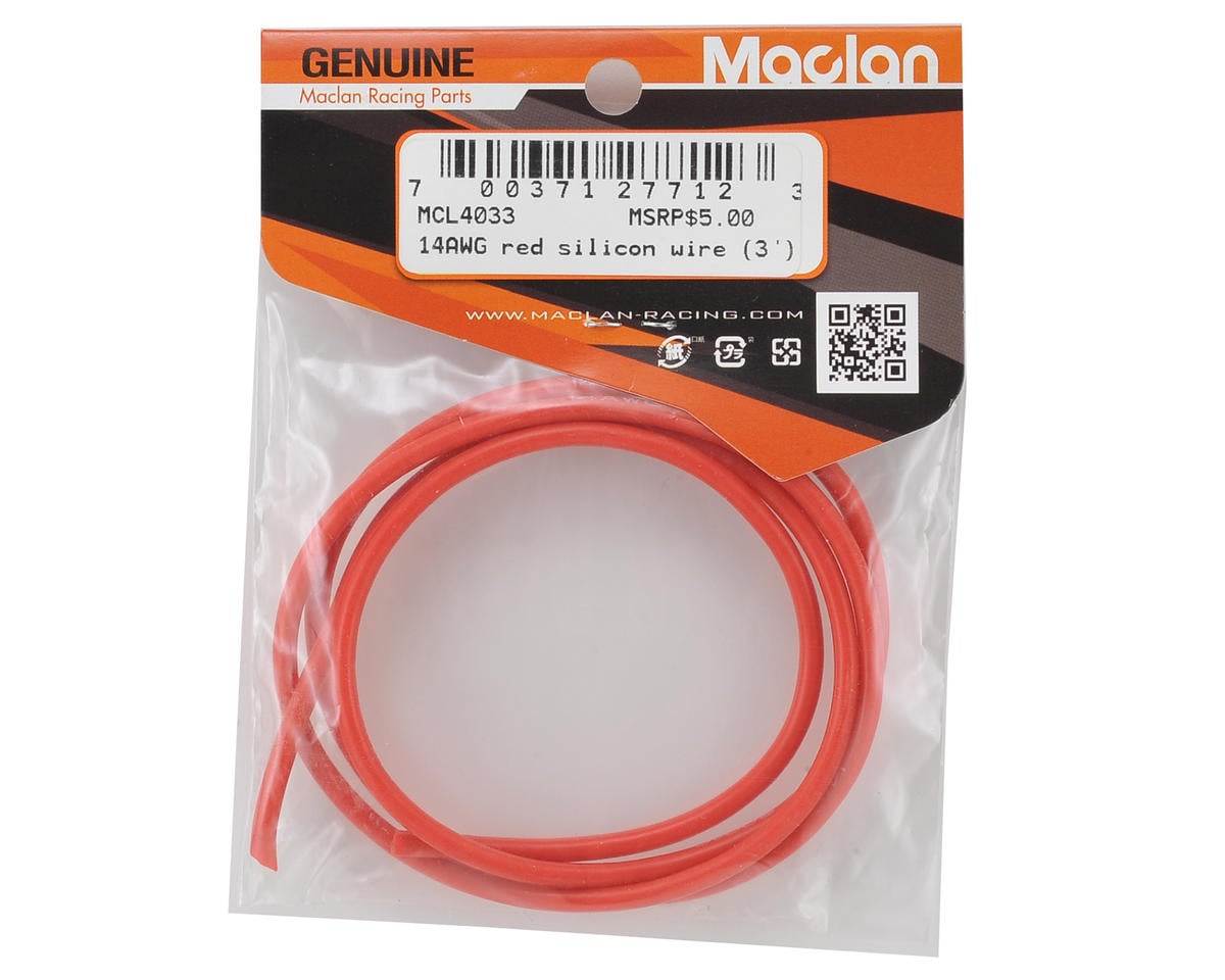 Maclan 14awg Flex Silicon Wire (Red) (3')