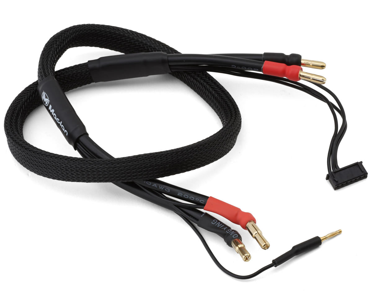 Maclan 2S 4/5mm Bullet Charge Cable w/4mm Bullet Connector (60cm) (10awg)