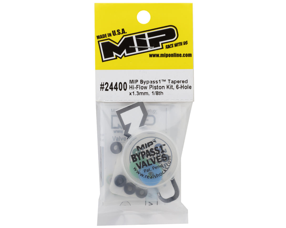 MIP 1/8 Bypass1 Hi-Flow Tapered Shock Piston Kit (4) (6-Hole x 1.3mm)