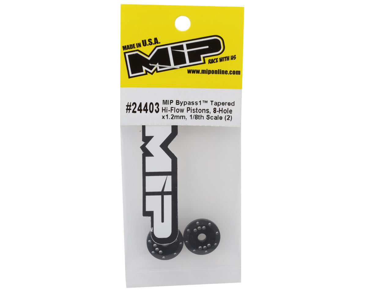 MIP 1/8 Bypass1 Hi-Flow Tapered Shock Pistons (2) (8-Hole x 1.2mm)