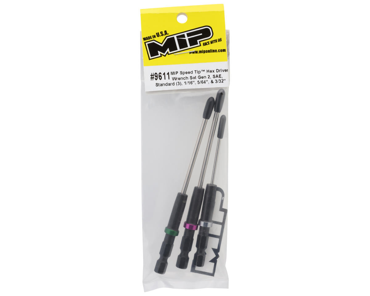 MIP Gen 2 Speed Tip Hex Driver Power Tool Tip Set (SAE) (1/16", 5/64" & 3/32")