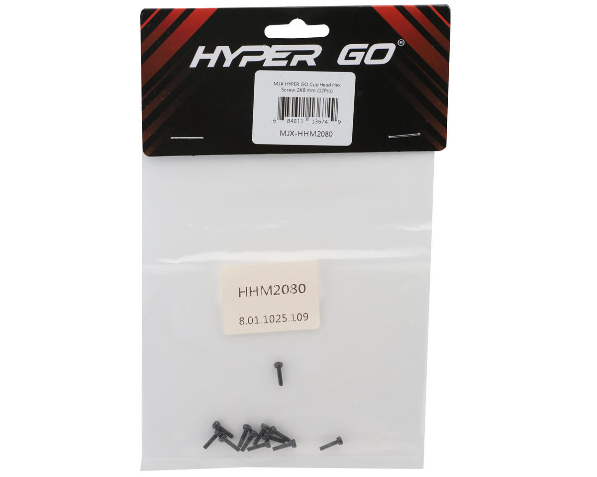 MJX HYPER GO 2x8mm Cap Head Hex Screws (12)