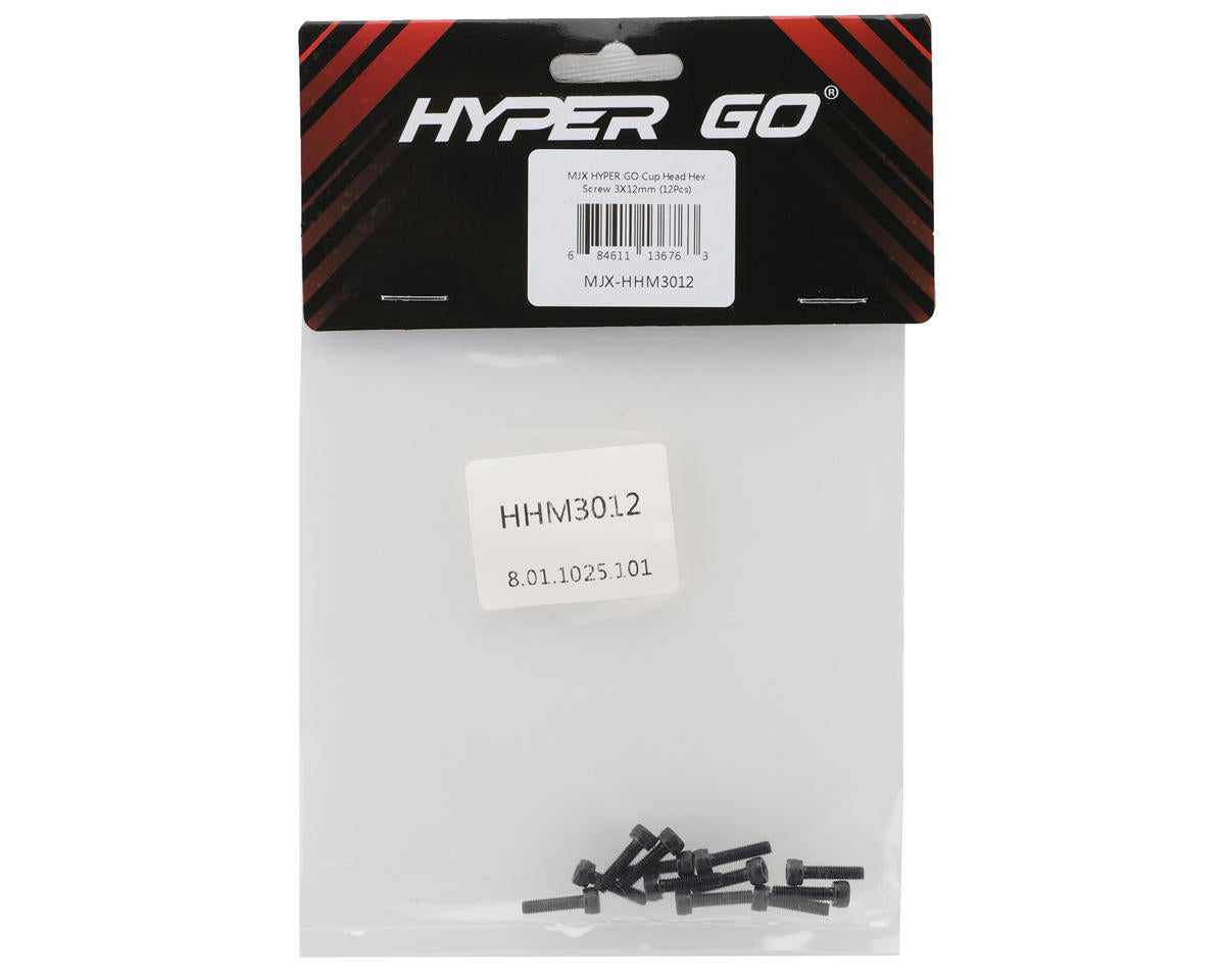MJX HYPER GO Cap Head Hex Screws (12) (3x12mm)