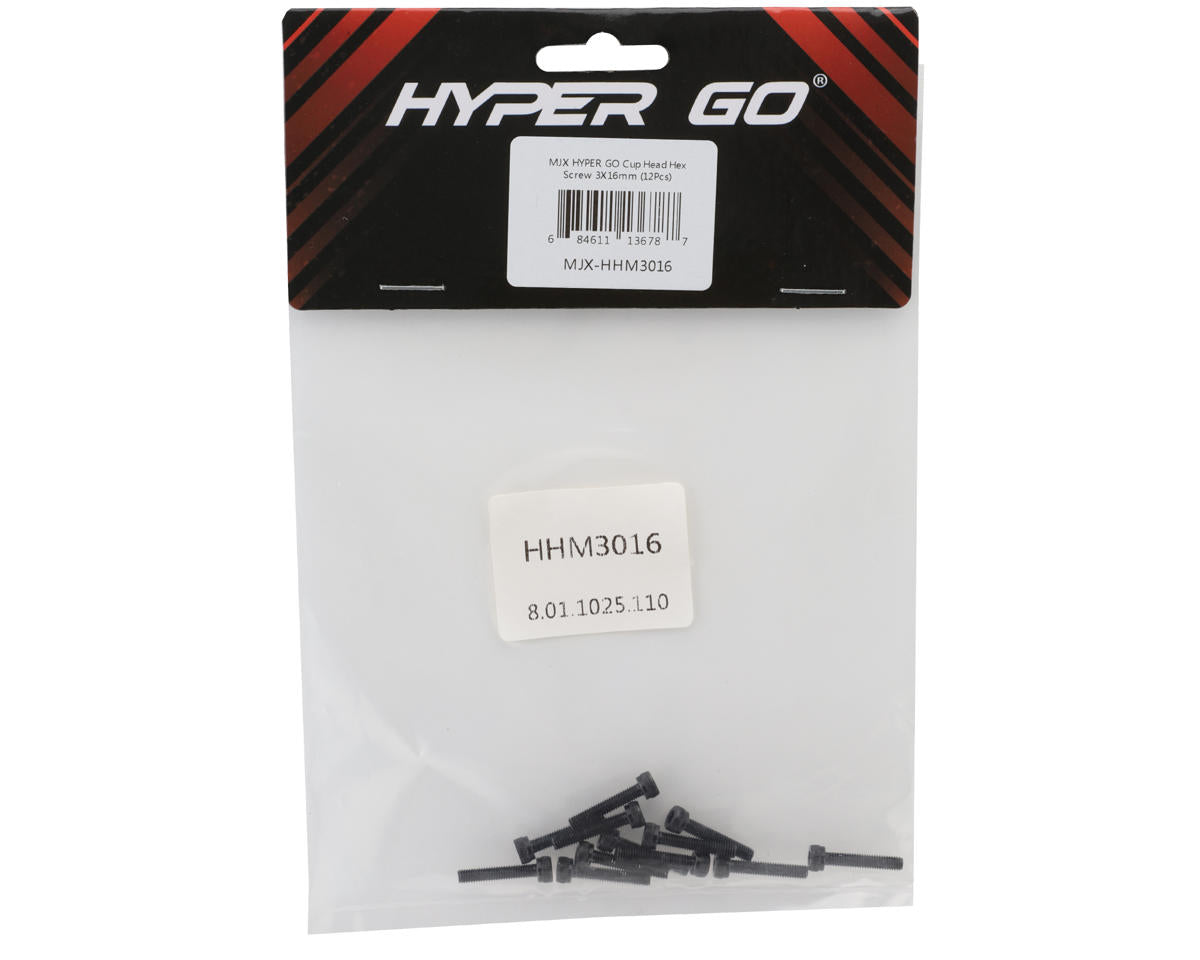 MJX HYPER GO Cap Head Hex Screws (12) (3x16mm)