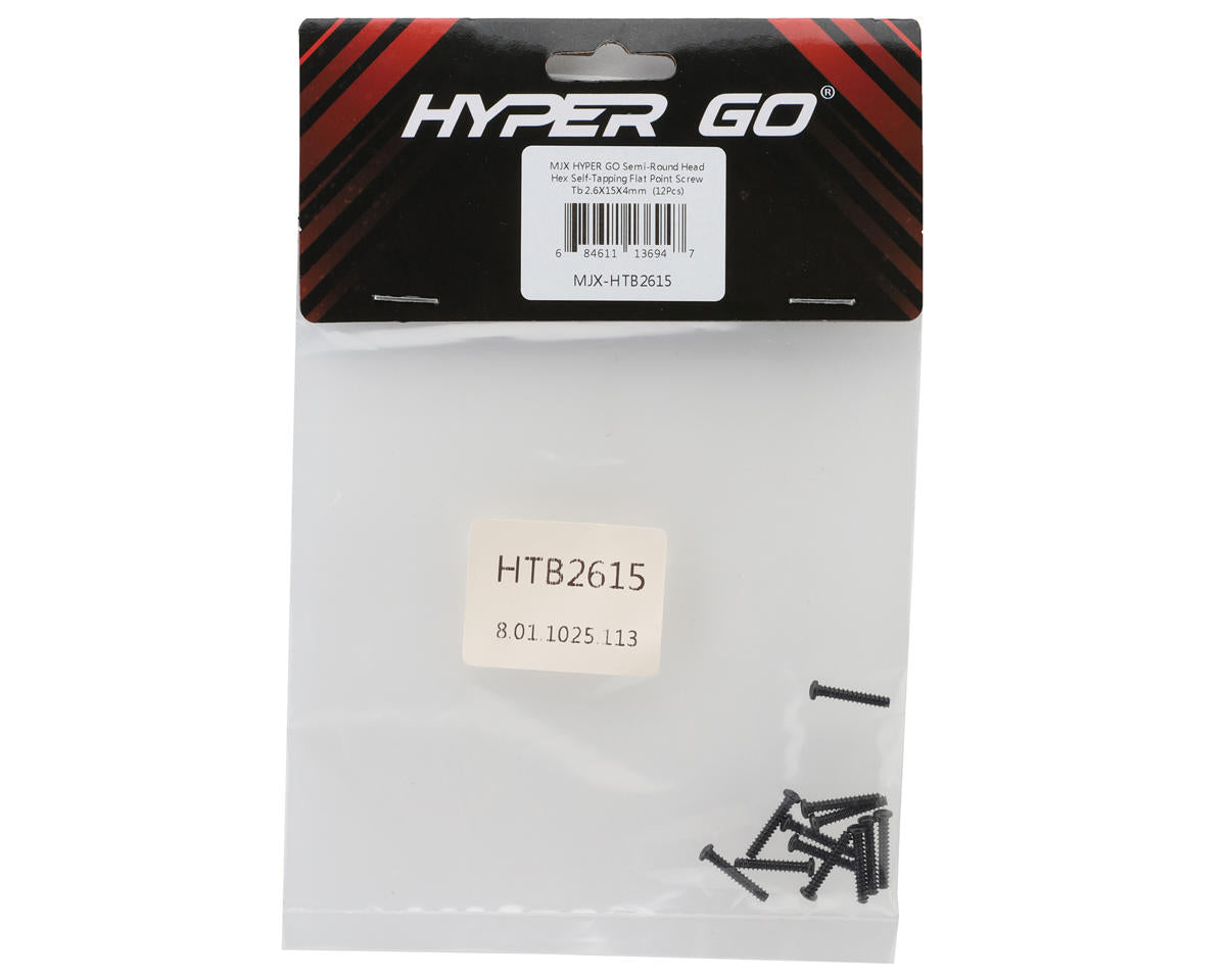 MJX HYPER GO Self-Tapping Button Head Hex Screws (12) (2.6x15mm)