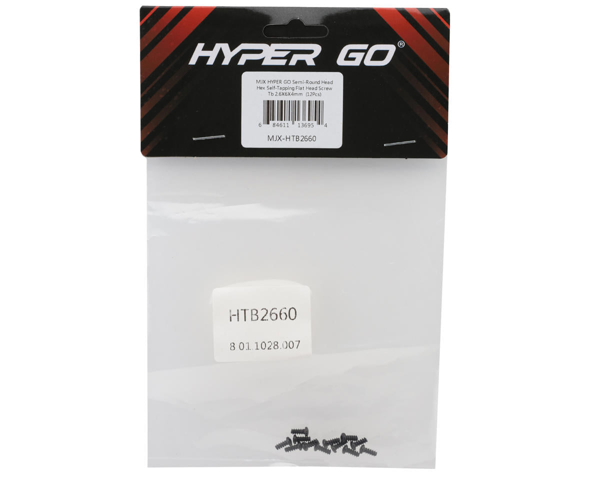 MJX HYPER GO Self-Tapping Button Head Hex Screws (12) (2.6x6mm)