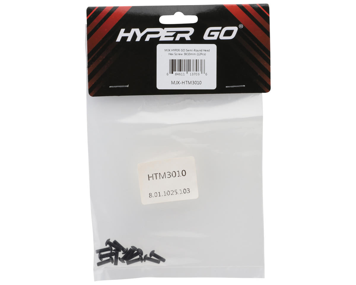 MJX HYPER GO Machined Button Head Hex Screws (12) (3x10mm)