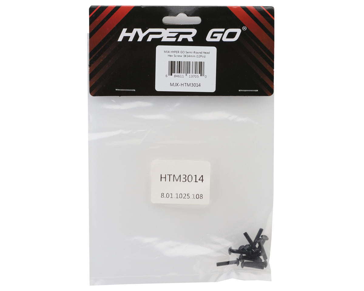 MJX HYPER GO Machined Button Head Hex Screws (12) (3x14mm)