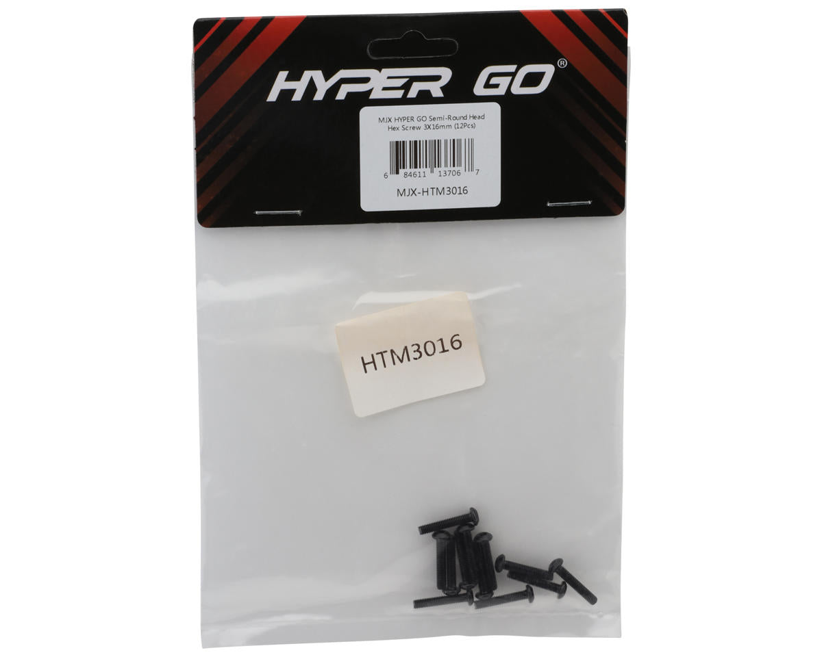 MJX HYPER GO Machined Button Head Hex Screws (12) (3x16mm)