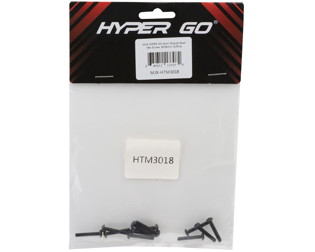 MJX HYPER GO Machined Button Head Hex Screws (12) (3x18mm)