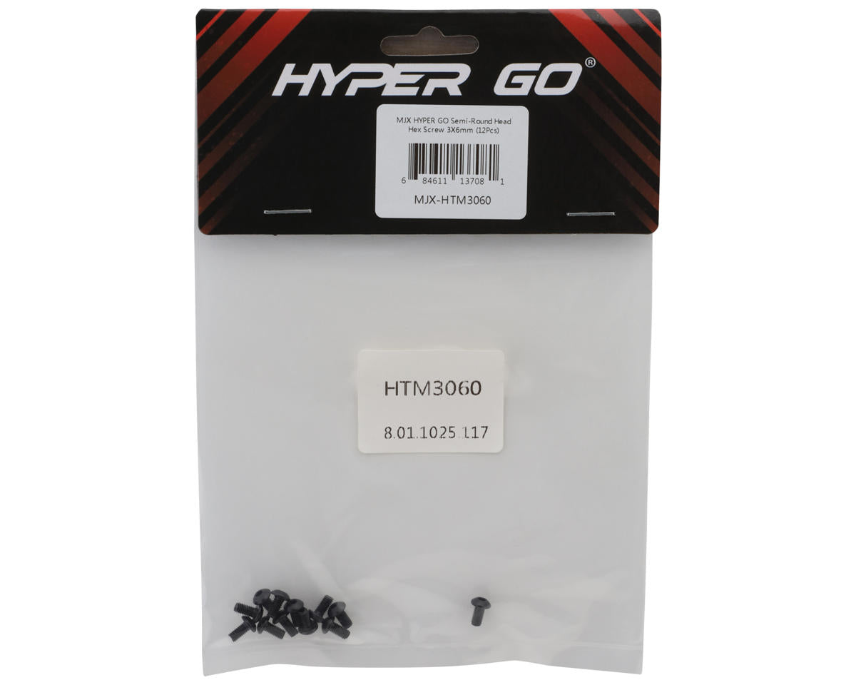 MJX HYPER GO Machined Button Head Hex Screws (12) (3x6mm)