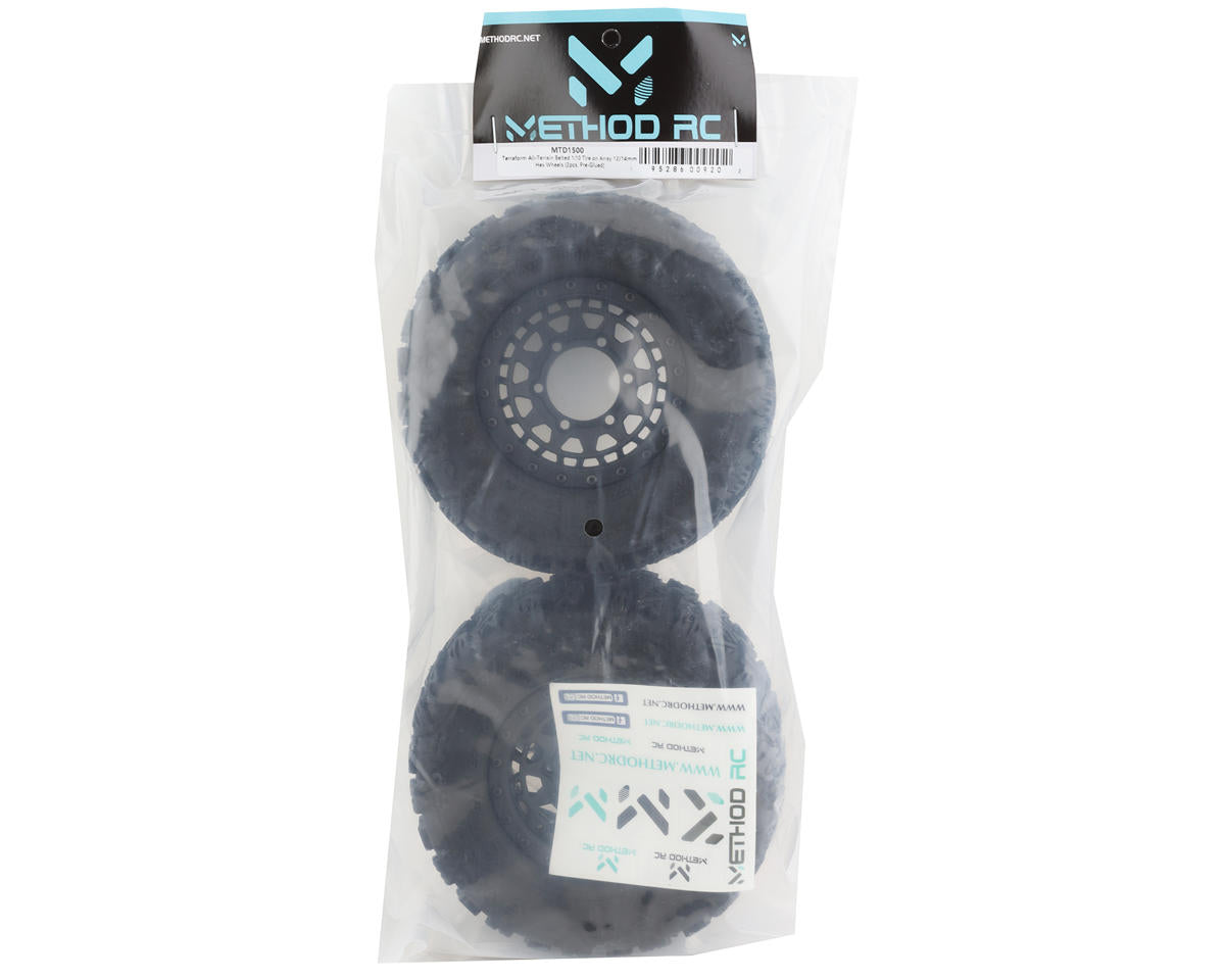 Method RC Terraform Belted Pre-Mount 1/10 Monster Truck Tire (Black) (2)