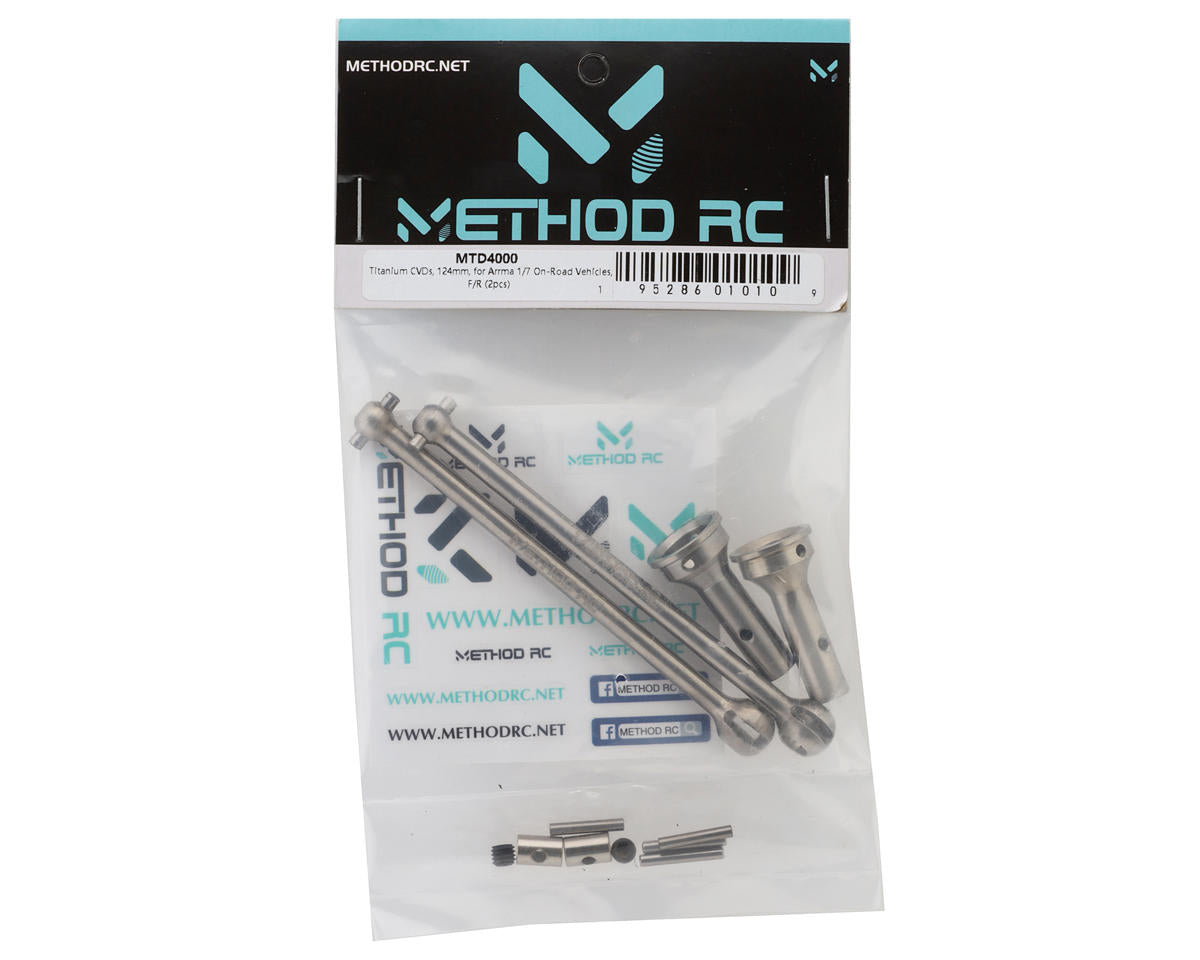 Method RC Titanium 124mm Front/Rear Hybrid CVD (2) (Arrma 1/7 On-Road)