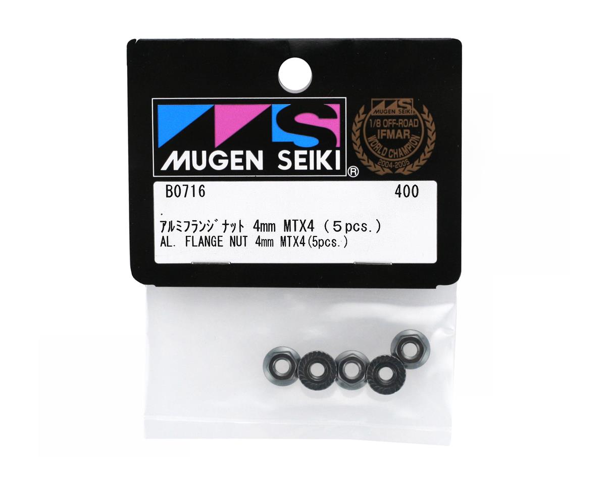 Mugen Seiki Aluminum 4mm Flange Nut (5) (MTX4)